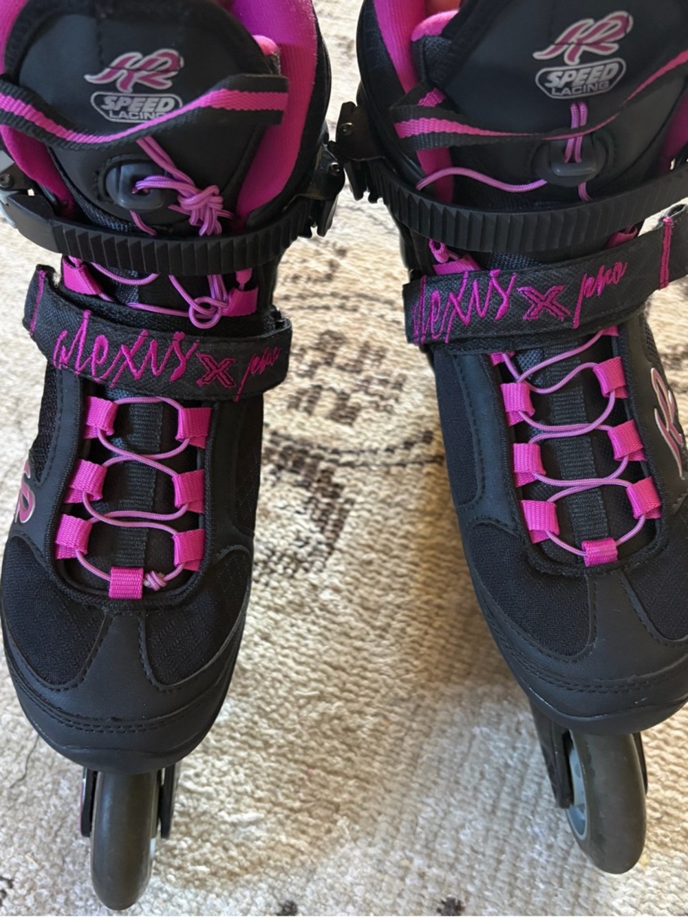 Women’s K2 Alexis X Pro Inline Rollerblades Size 6.5 Black Pink Skates Soft Boot - Picture 4 of 8